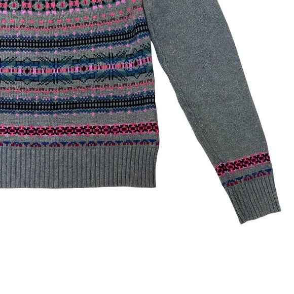 Vintage Womens RL Chaps Nordic Fair Isle Sweater Sage Green SZ M- L Cotton Blend - Picture 4 of 6